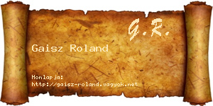 Gaisz Roland névjegykártya